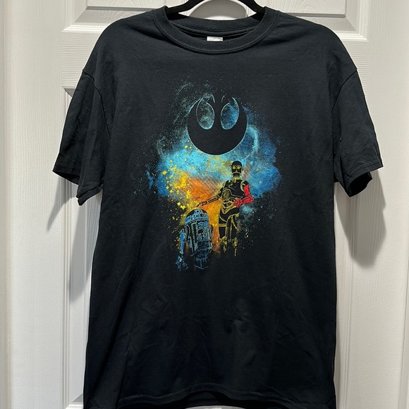 T-Shirt Unisexe Star Wars R2-D2 & C-3PO Starry - Coton - Taille Régulière - Gildan